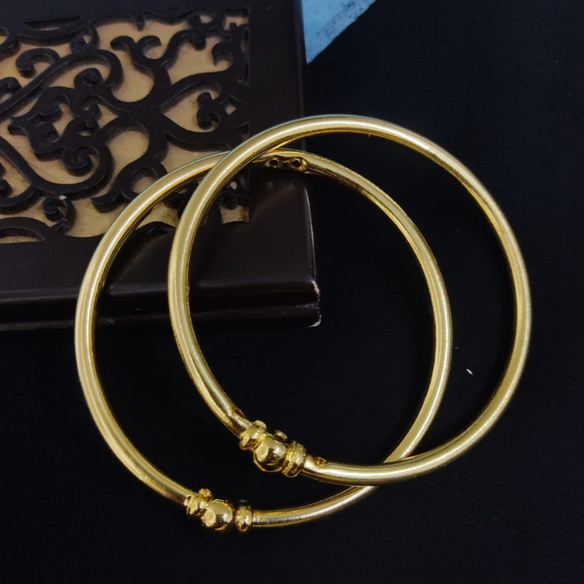1 Gram Gold Forming Om with Diamond Glamorous Design Kada for Men - Style  A942 – Soni Fashion®