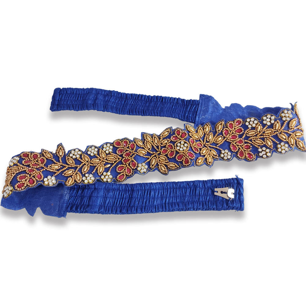 Granthi Enterprise Fashions Traditional embroidery cloth Saree Waist Belt  stretchable Kamarpatta kamarband for Women, Kodi mirror sari belt(pack of  1)