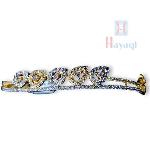 Beautiful CZ Diamond Elegant Designer Handmade Bracelet, Openable Faux Diamond  Bracelet ,wedding Bangle, Engagement Jewellery, White, Silver - Etsy