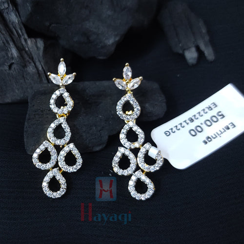 Shop Stylish White Stone Gold Drop Earrings Online