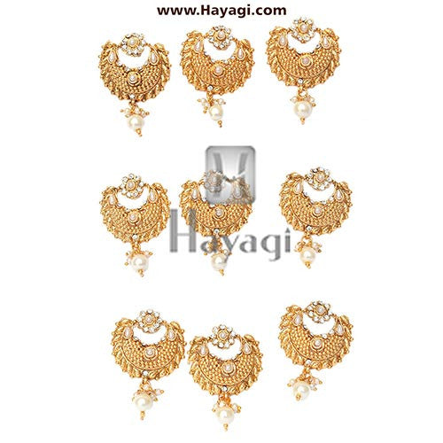 Buy Gold plated Imitation Jewelry Set Bun Clip Hair accessories Bridal Wear  Online  Griiham
